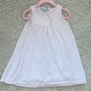 EUC Sweet Dreams Pink Striped Sleeveless Nightgown for Girls 12 mo
